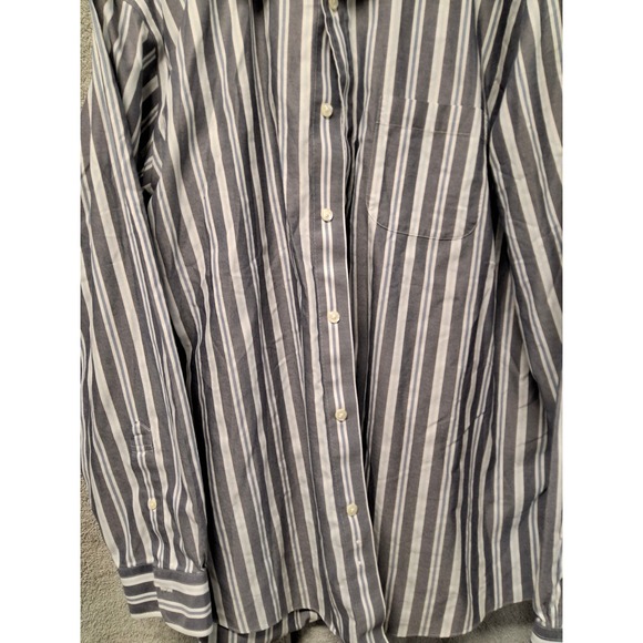Brooks Brothers 1818 Regent Shirt XXL Blue White Striped Non-Iron Cotton Mens - Picture 10 of 11